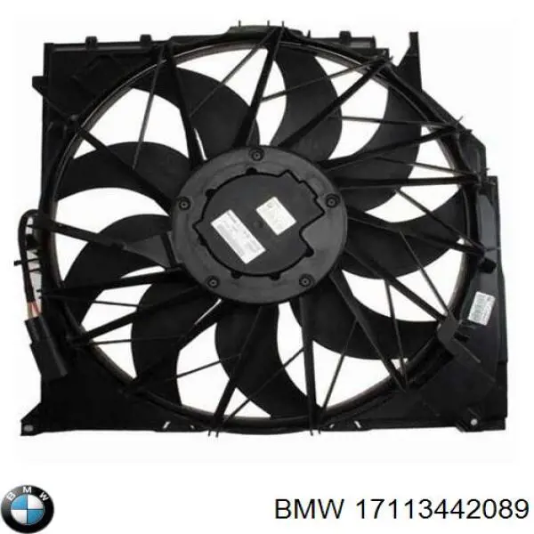 17113442089 BMW difusor do radiador de esfriamento, montado com motor e roda de aletas