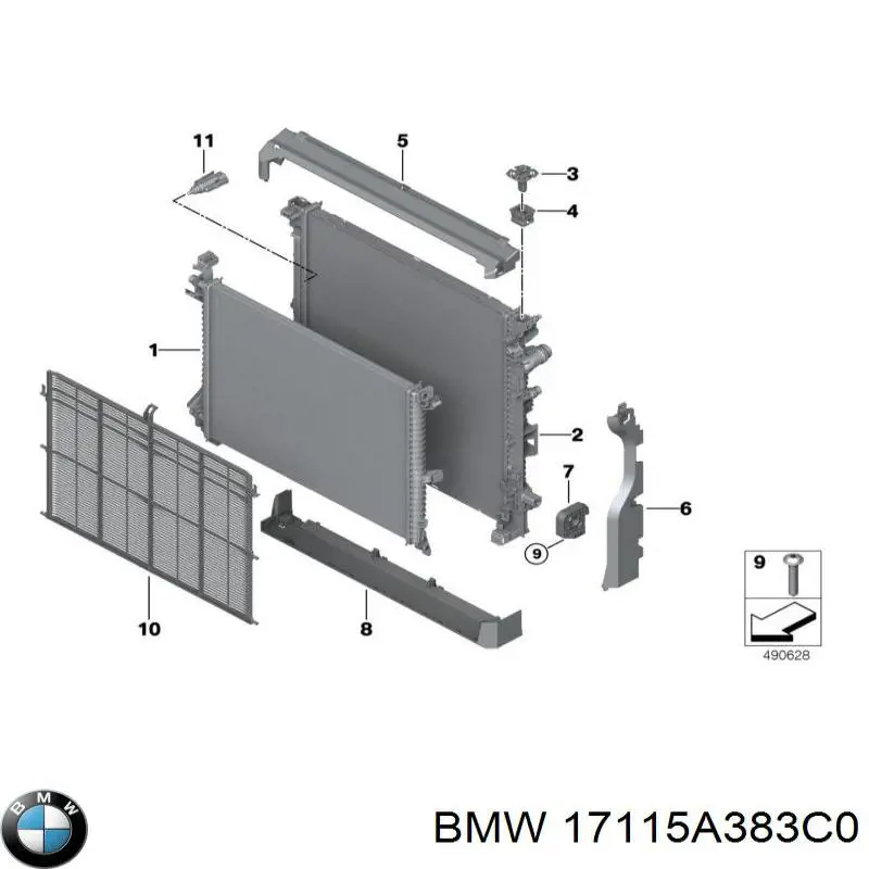17117100198 BMW Радиатор основной