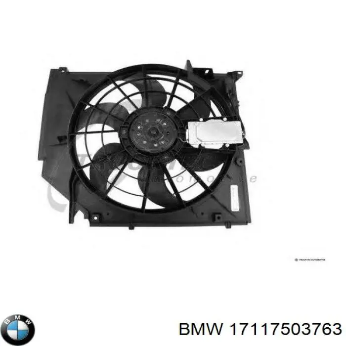 17117503763 BMW диффузор радиатора охлаждения, в сборе с мотором и крыльчаткой