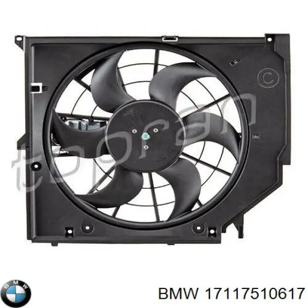 Диффузор радиатора охлаждения в сборе с крыльчаткой BMW 17117510617