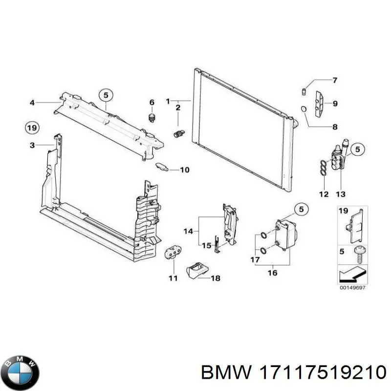 17117519210 BMW радиатор