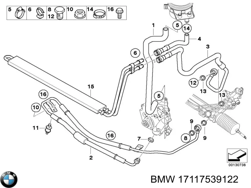 Радиатор ГУР 17117539122 BMW