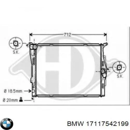 Радиатор охлаждения BMW 17117542199
