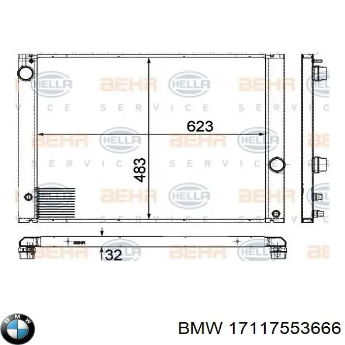 Купить 17117553666 BMW Радиатор водяной