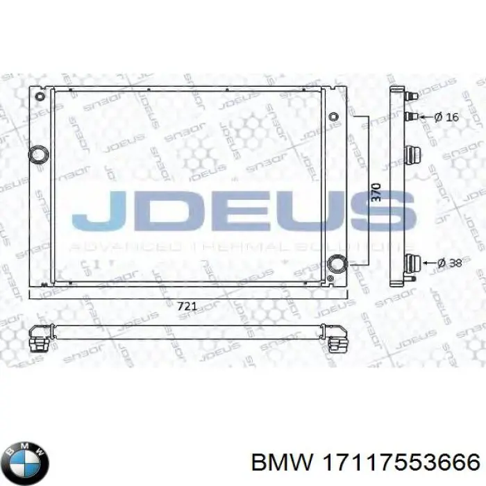 Радиатор 17117553666 BMW