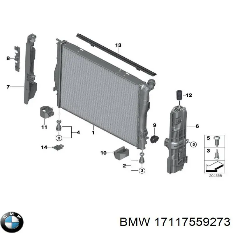 Радиатор 17117559273 BMW