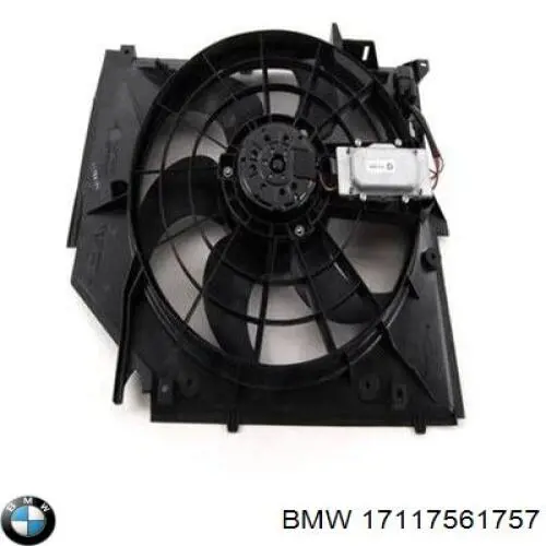 Диффузор радиатора охлаждения, в сборе с мотором и крыльчаткой BMW 17117561757