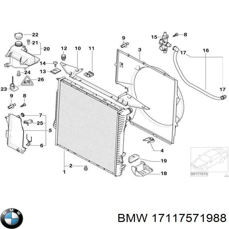 Крышка радиатора 17117571988 BMW