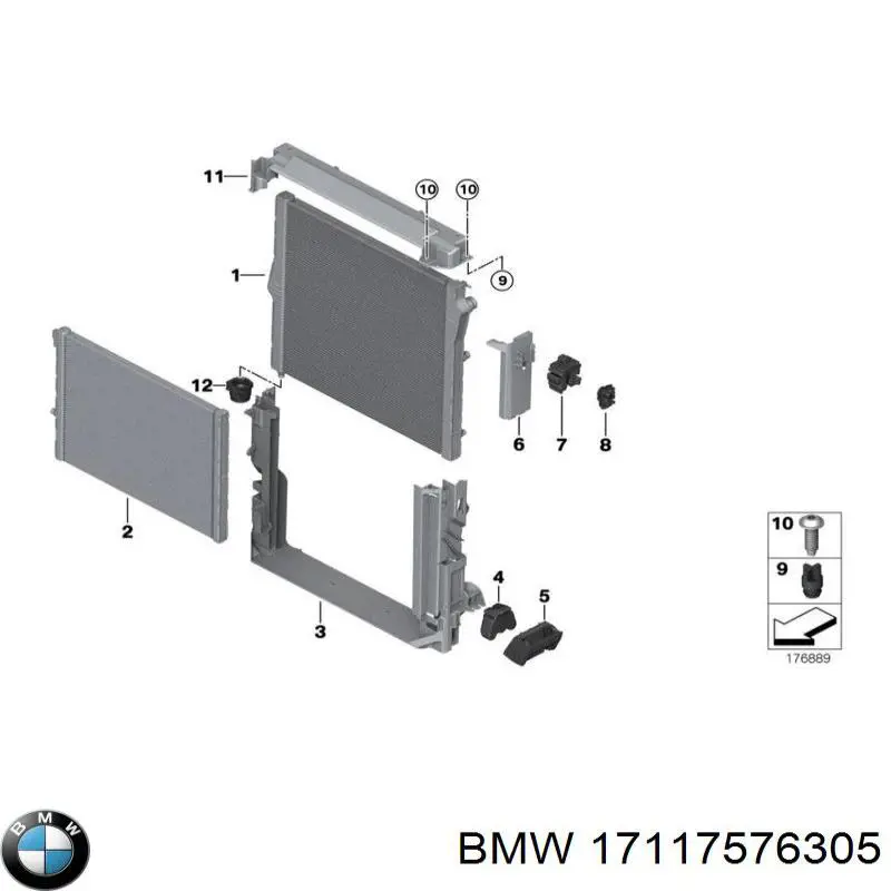 Радиатор охлаждения двигателя BMW 17117576305 цена, от 183.41 USD