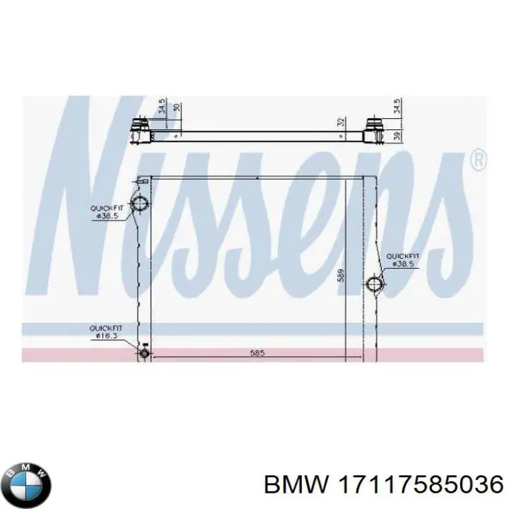 Радиатор охлаждения двигателя BMW 17117585036 цена, от 158.54 USD