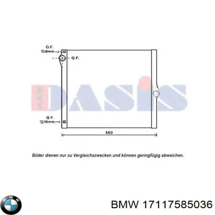 Радиатор 17117585036 BMW