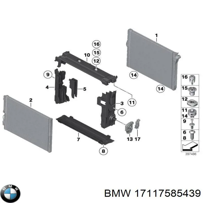 17117585439 BMW Радиатор основной