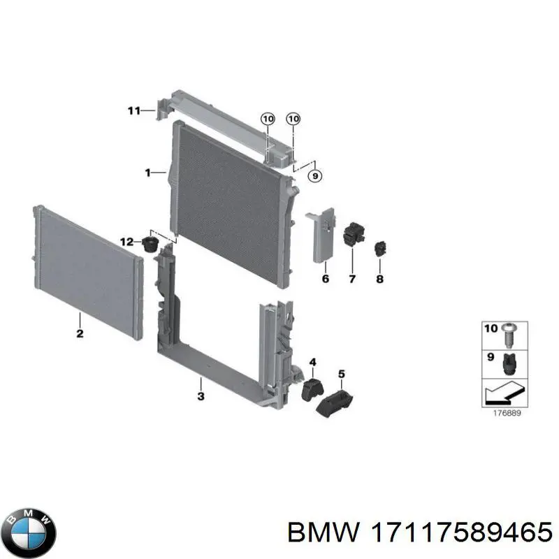 Рамка крепления радиатора BMW 17118570841 цена, от 107.22 USD