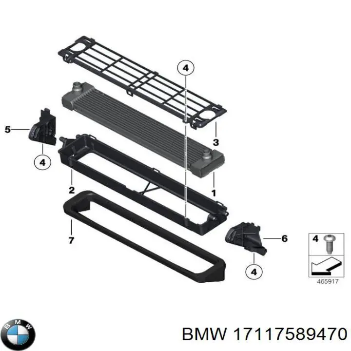 17117589470 BMW radiador de esfriamento de motor adicional