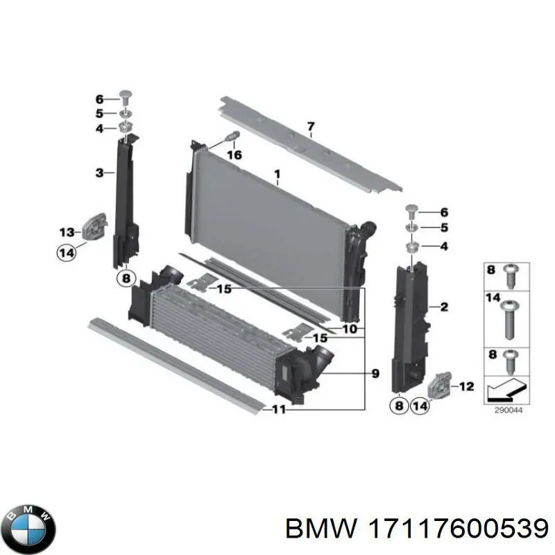 Подушка крепления радиатора верхняя BMW 17117600539