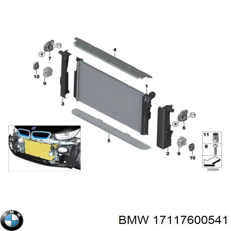 Consola do radiador esquerdo para BMW 2 (F23)
