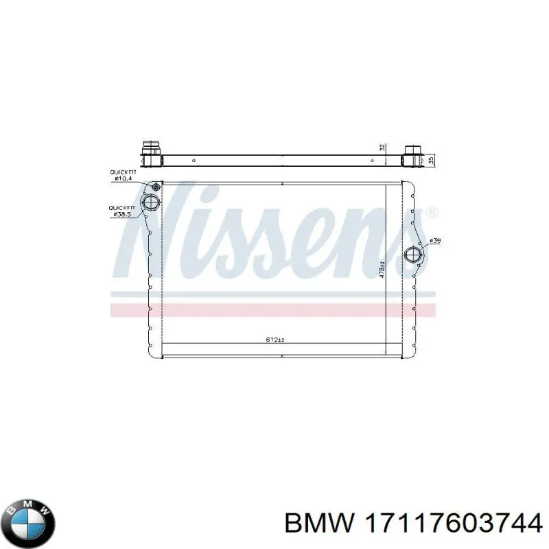 Радиатор охлаждения двигателя BMW 17117603744 цена, от 83.19 USD