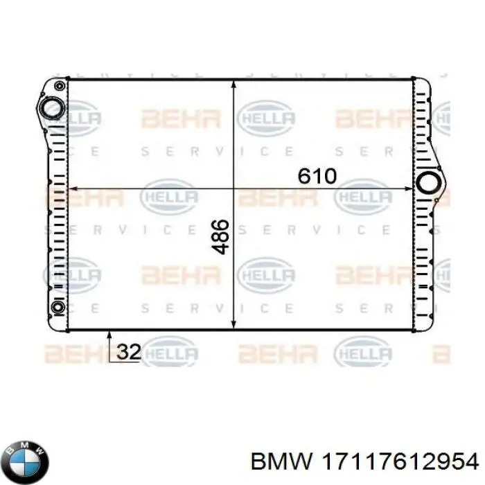 Радиатор 17117612954 BMW