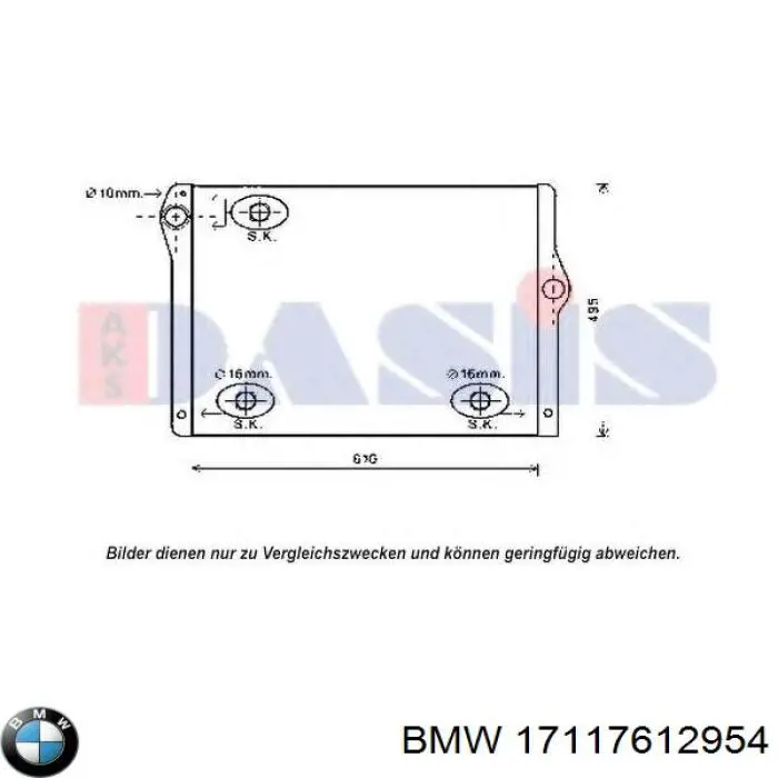 Радиатор охлаждения двигателя BMW 17117612954 цена, от 214.20 USD