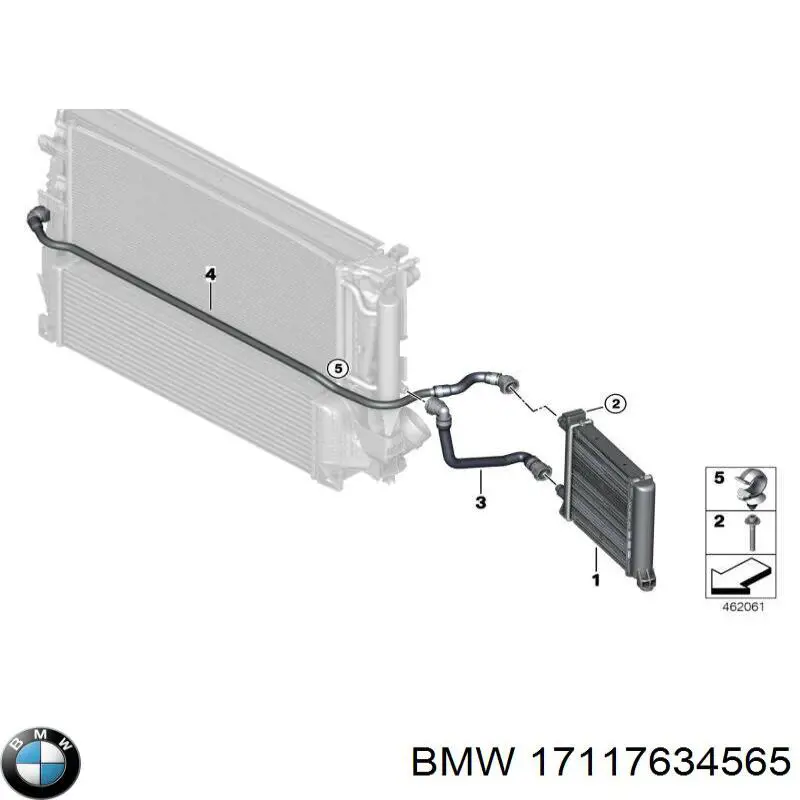 17117634565 BMW radiador de esfriamento de motor adicional