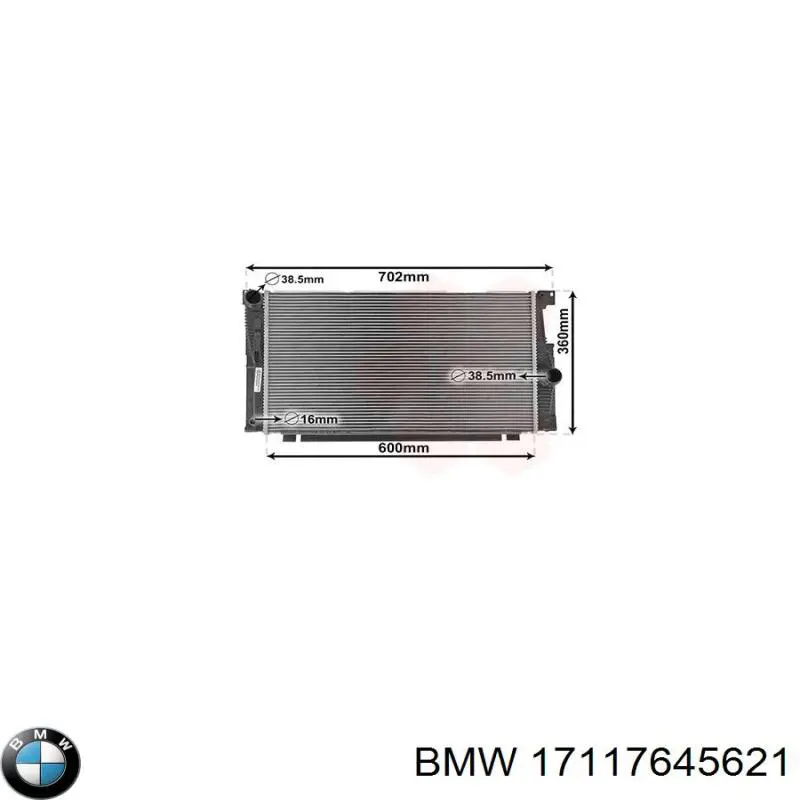 17117645621 BMW radiador de esfriamento de motor