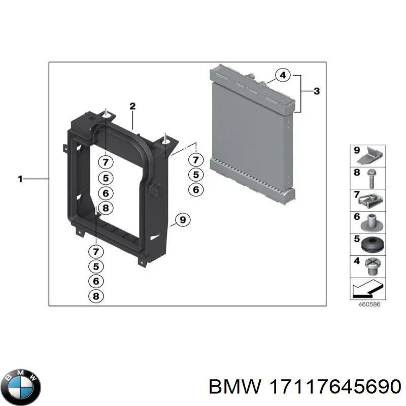 Радиатор охлаждения двигателя дополнительный 17117645690 BMW