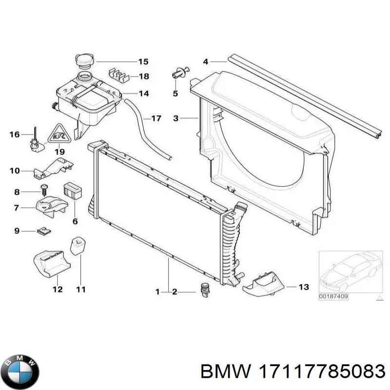 Диффузор радиатора 17117785083 BMW