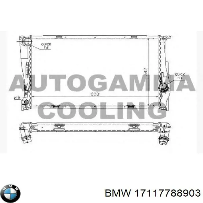 17117788903 BMW radiador de esfriamento de motor