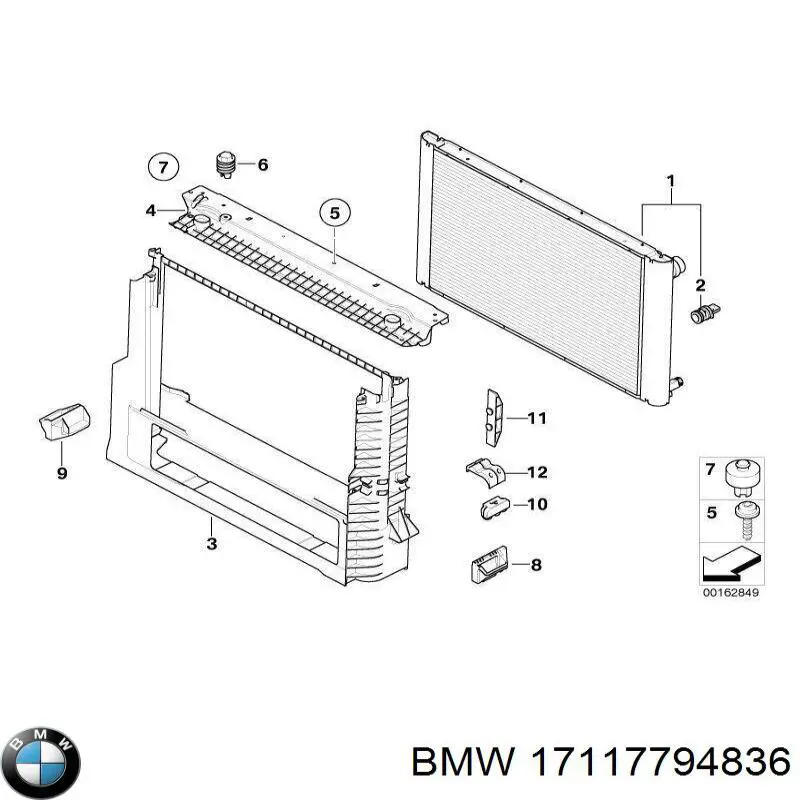 Радиатор 17117787442 BMW