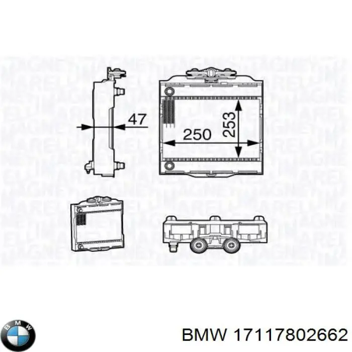 Купить 17117802662 BMW Радиатор охлаждения двигателя правый