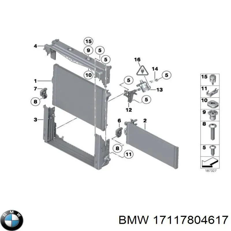 Suporte do radiador montado (painel de montagem de fixação das luzes) BMW 5 preço, a partir de 187,88 USD
