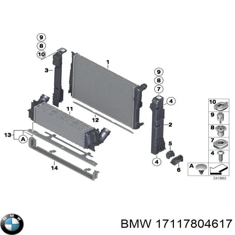 Suporte do radiador montado (painel de montagem de fixação das luzes) BMW 5  F10
