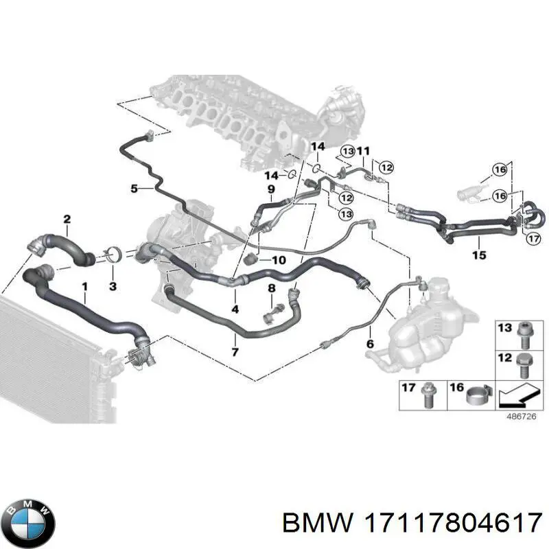  Suporte do radiador montado (painel de montagem de fixação das luzes) BMW 5 sedan (F10) (2009 - 2016) 