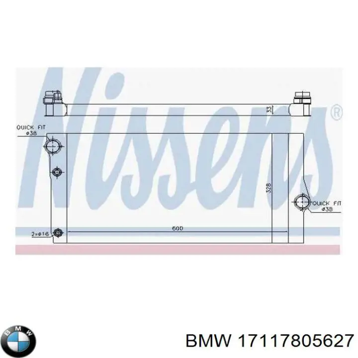 Радиатор 17117805627 BMW