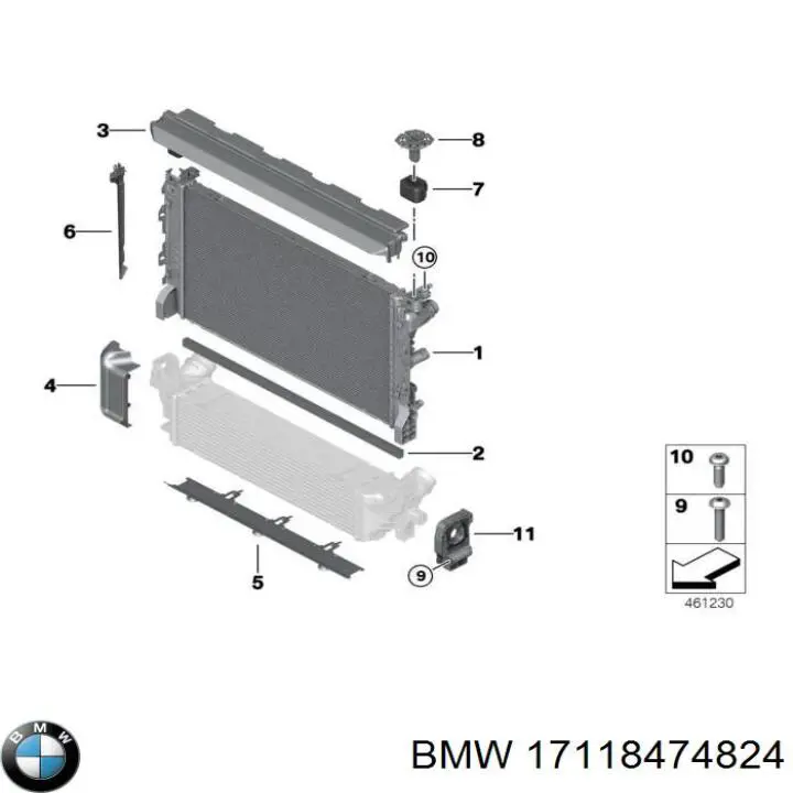 Радиатор 17118474824 BMW