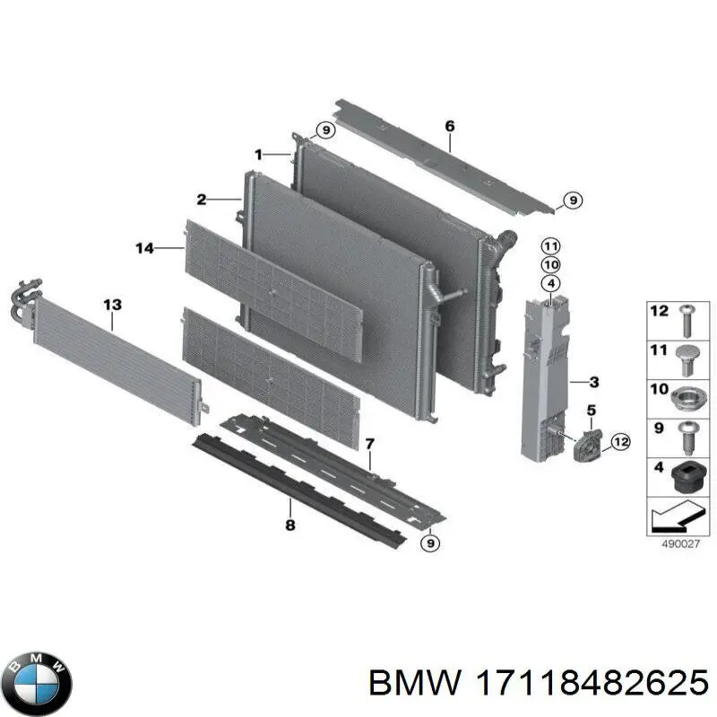 17118482625 BMW radiador de esfriamento de motor