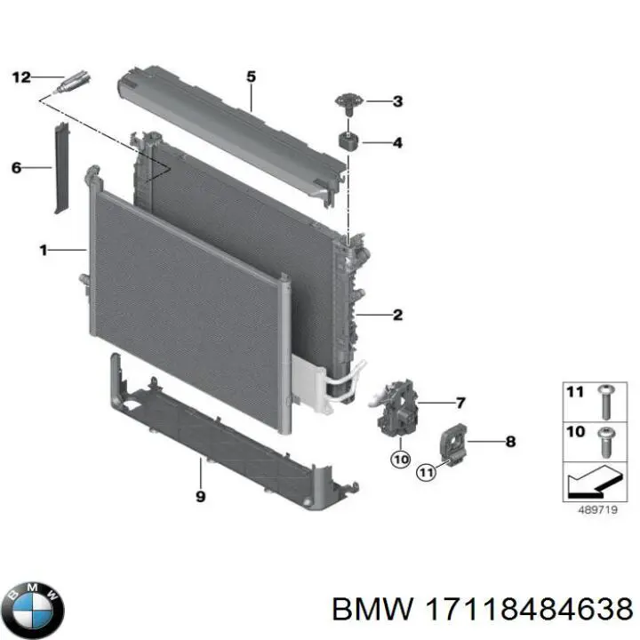 17118484638 BMW radiador de esfriamento de motor