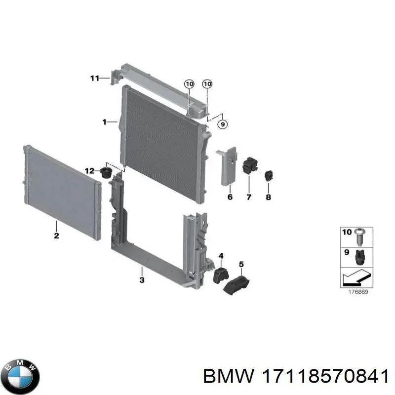 Рамка крепления радиатора BMW 17118570841