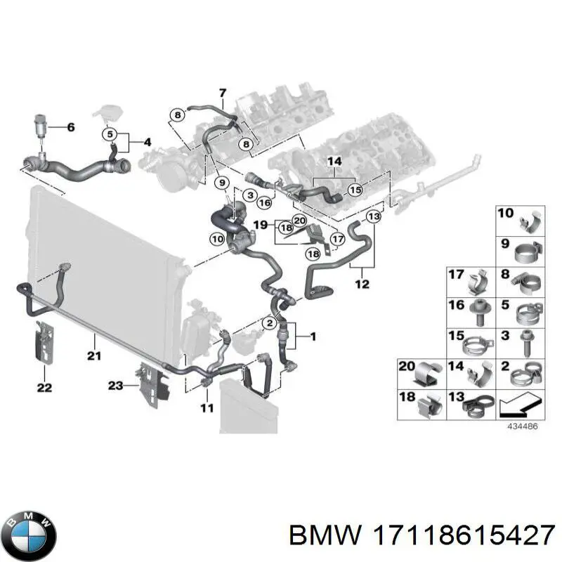 Купить 17118615427 BMW Радиатор водяной