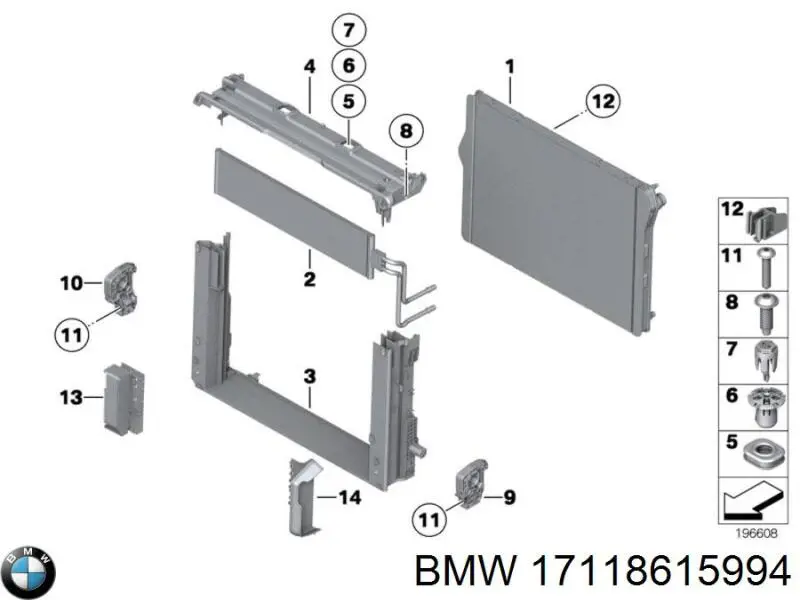 Радиатор 17118615994 BMW