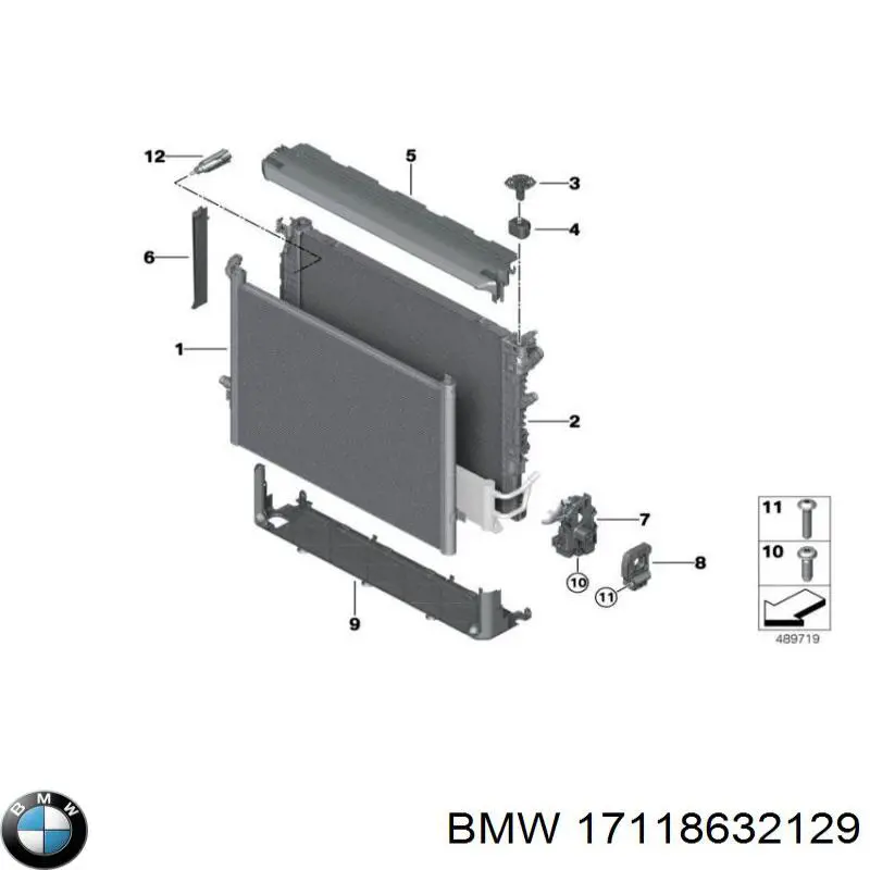 17118632129 BMW кронштейн радиатора нижний