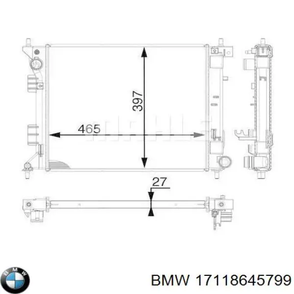 Радиатор охлаждения двигателя Mahle Original CR2201000P цена, от 386.92 USD