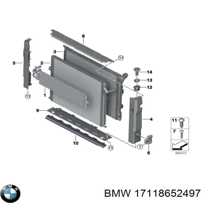 Радиатор 17118652497 BMW