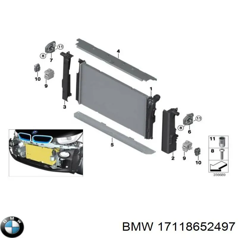 Купить 8652497 BMW Радиатор водяной