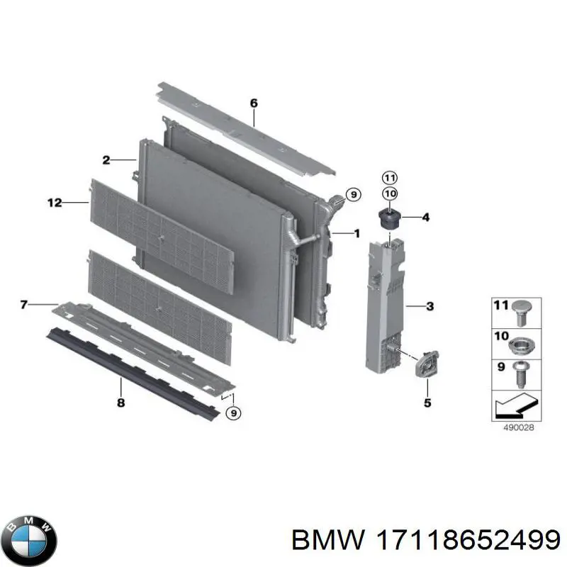 Радиатор 17118652499 BMW