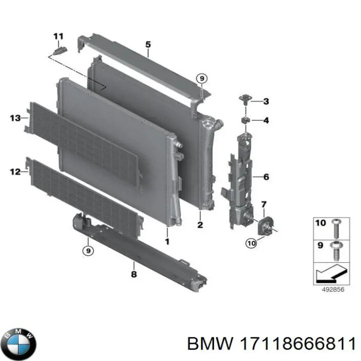 Radiador de esfriamento de motor adicional para BMW 3 (G20)
