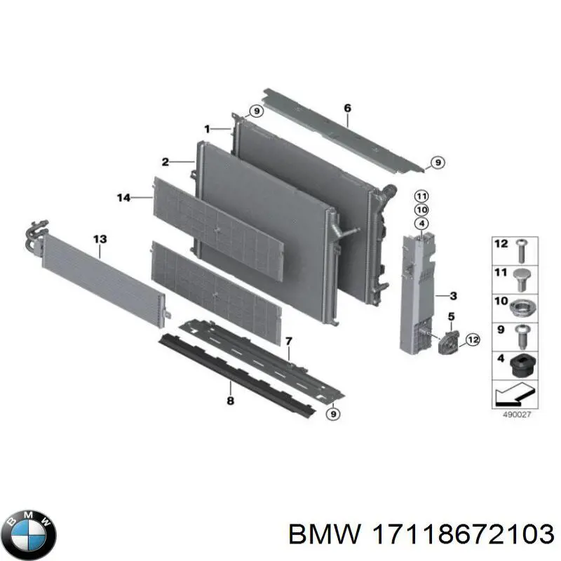 Радиатор охлаждения двигателя BMW 17118672103 цена, от 153.14 USD