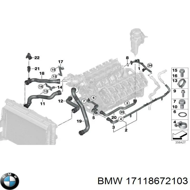 Купить 17118672103 BMW Радиатор водяной