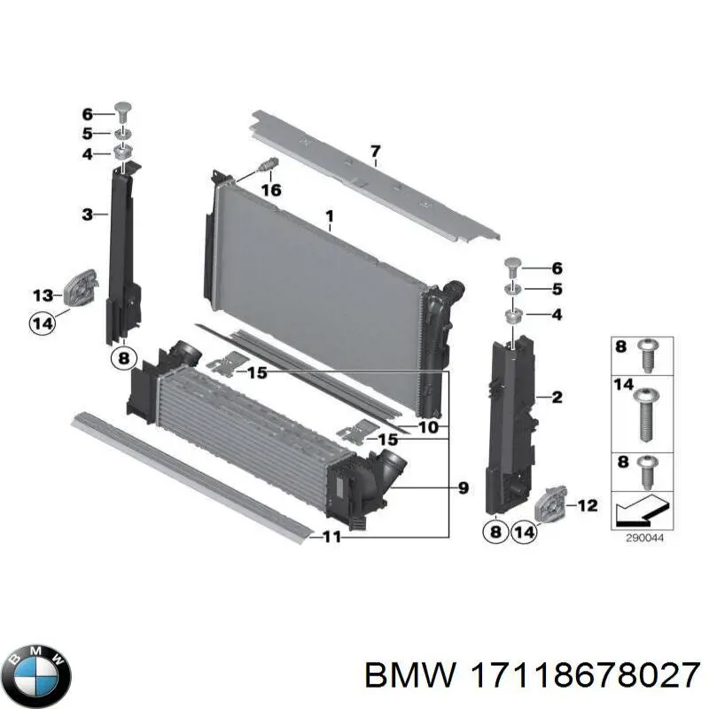 Купить 17118678027 BMW Радиатор водяной