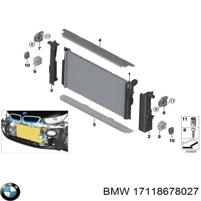 Радиатор 17118678027 BMW